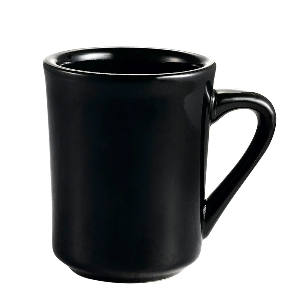CAC China TM-8-BLK - Tierra 8 oz Mug, 3‑1/8" Dia x 4" H, Ceramic, Black, Dishwasher Safe - 1 Dozen