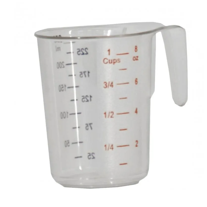 Omcan USA 80570 Measuring Cup – 1 Cup (250ml) Clear Polycarbonate, Dishwasher & Freezer Safe