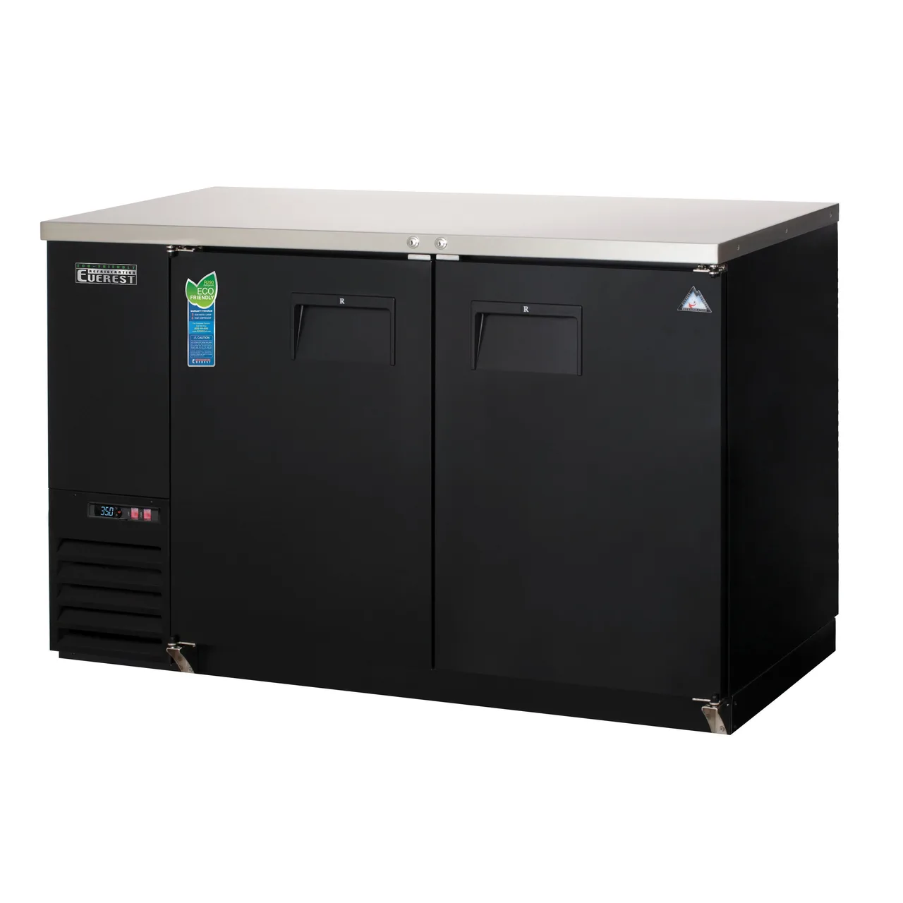 Everest EBB59 57" Two Section Back Bar Cooler with Solid Door, 20.0 cu. ft.