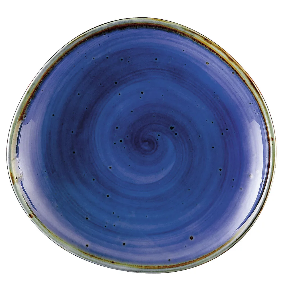CAC China TUS-6-BLU 6-3/8"x6" Porcelain Round Starry Blue Dishwasher Oven & Microwave Safe - Dozen