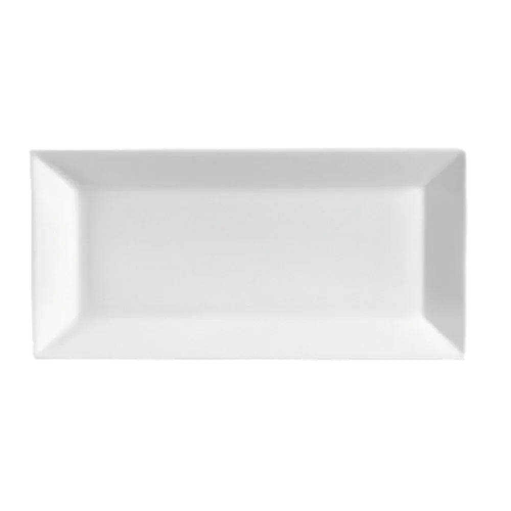 CAC China KSE-43 Kingsquare Platter, 11-5/8" L x 5-1/2" W x 1" H, White Porcelain - Dozen