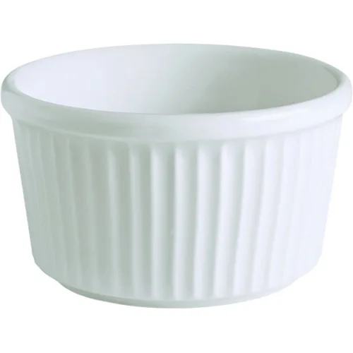 GET PA1101707024 Ramekin, 10.7 Oz., 4-1/3" Dia., Round Porcelain White, Microwave Safe - 1 Dozen