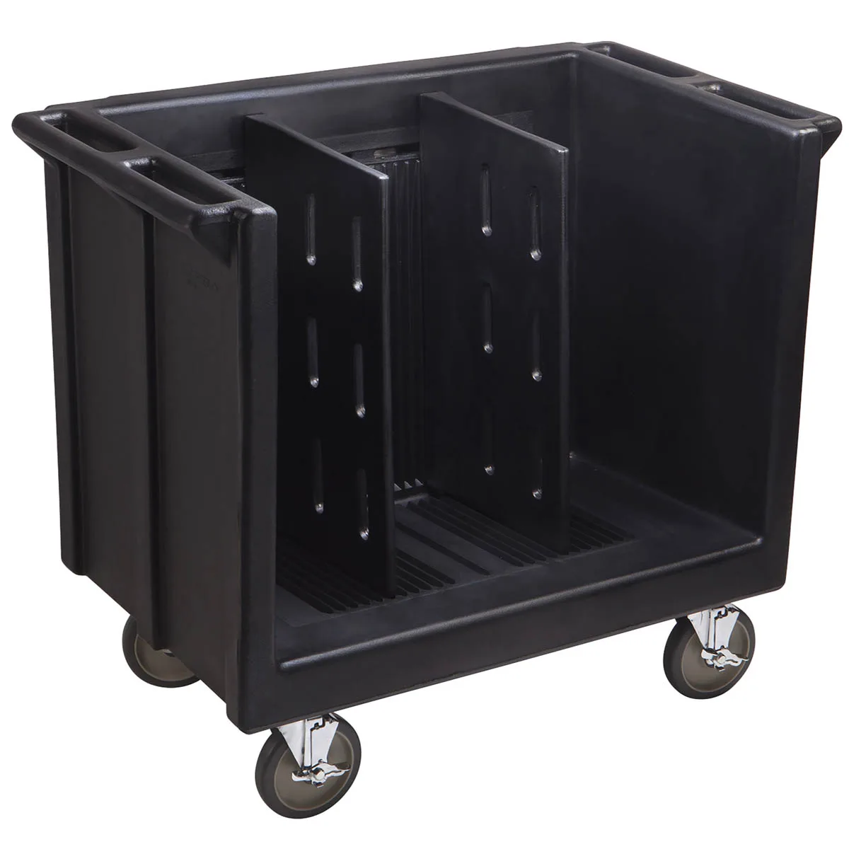 Cambro TDC30110 Adjustable Black Polyethylene Dish Cart, 23.25"W x 38.875"L, 500 lbs, NSF