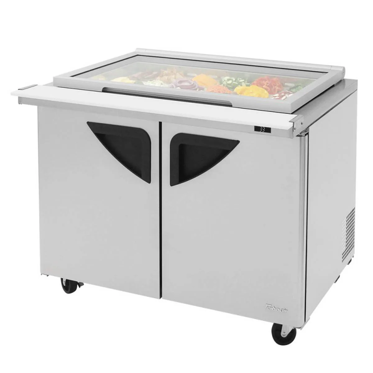 Turbo Air TST-48SD-18-N-GL 48" Mega Top Sandwich/Salad Prep Table w/ 2 Doors, 18 Pans