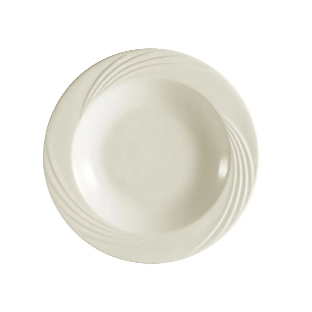 CAC China GAD-115 Pasta Bowl, 32 oz (11‑3/4" Dia x 1‑7/8" H), Porcelain Bone White - 1 Dozen