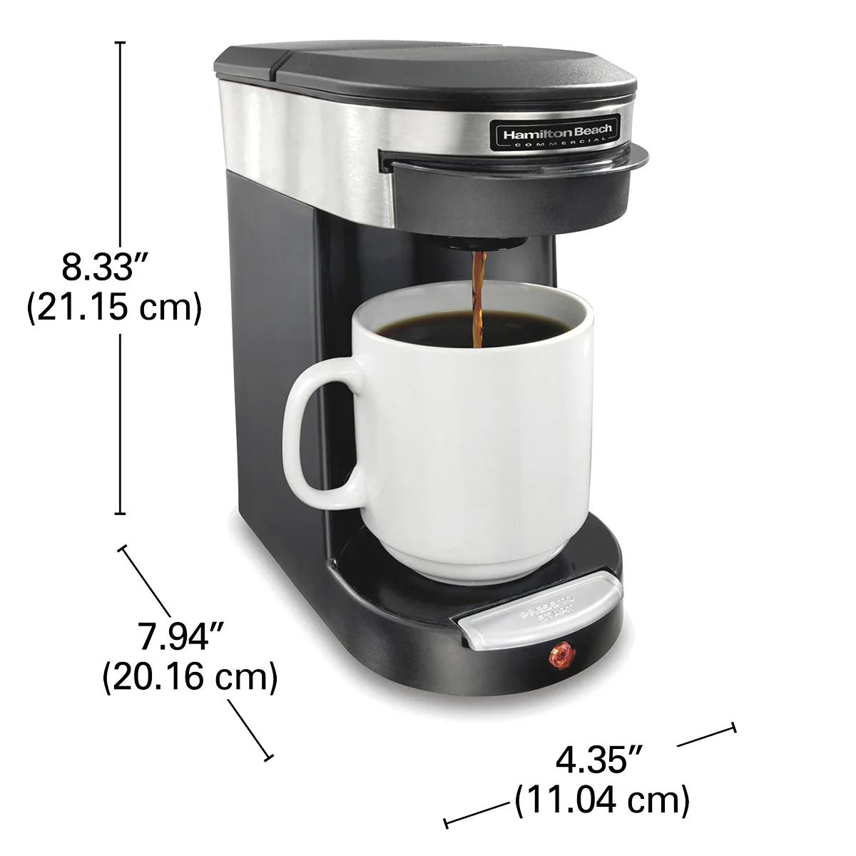 Hamilton Beach HDC200S-CA Front Loading Pod Coffee Maker, S.Steel Accents - 500W/120V