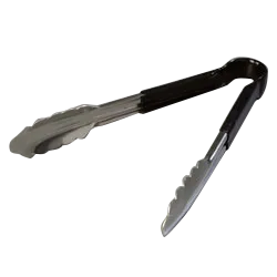 Carlisle 60756003 Spectrum Utility Tongs – 9-1/2" Stainless Steel, Black Dura‑Kool Handle, Spring Hinge