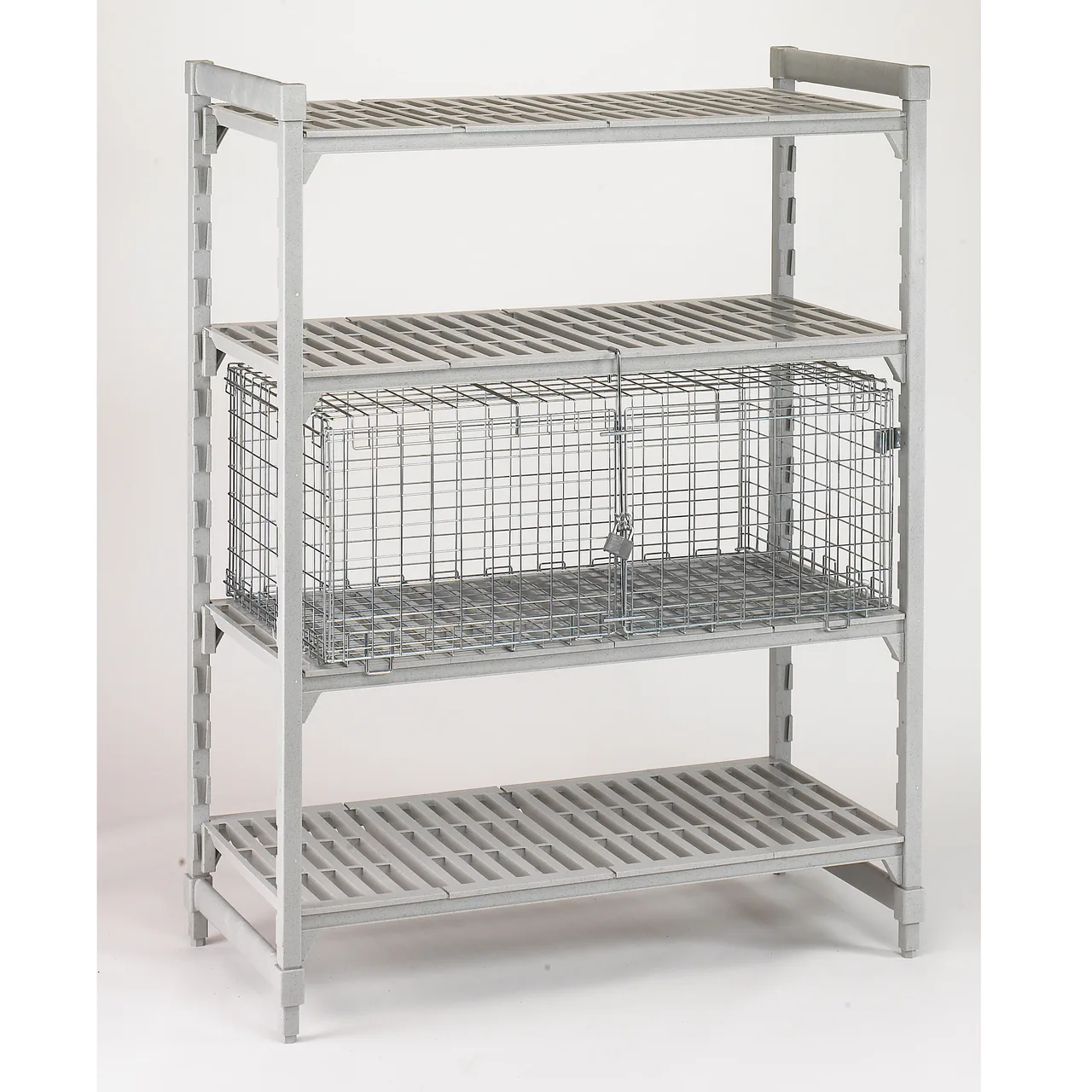 Cambro CSSC244818000 Stainless Steel Single Shelf Security Cage, 42 1/2" x 25 1/4" x 18"