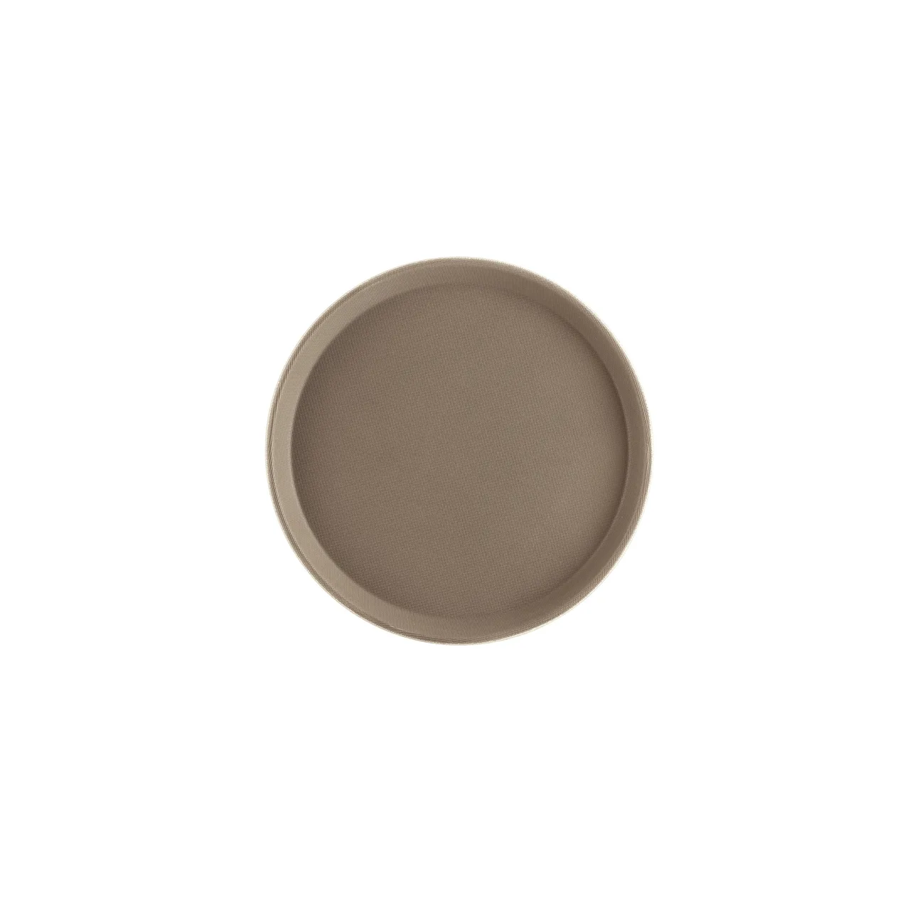 CAC China FGTR-14BN Non‑Slip Serving Tray, 14" Round Fiberglass, Brown, Stain‑Resistant, NSF