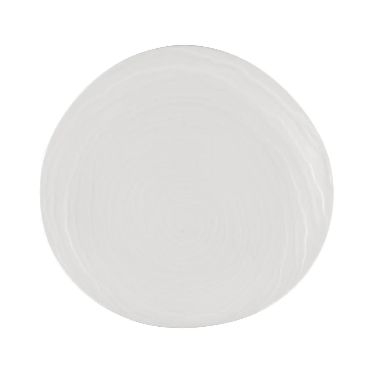CAC China BHM-21 - Bahamas Plate, 12" Round Porcelain Plate, Bone White, Embossed Rim - Dozen