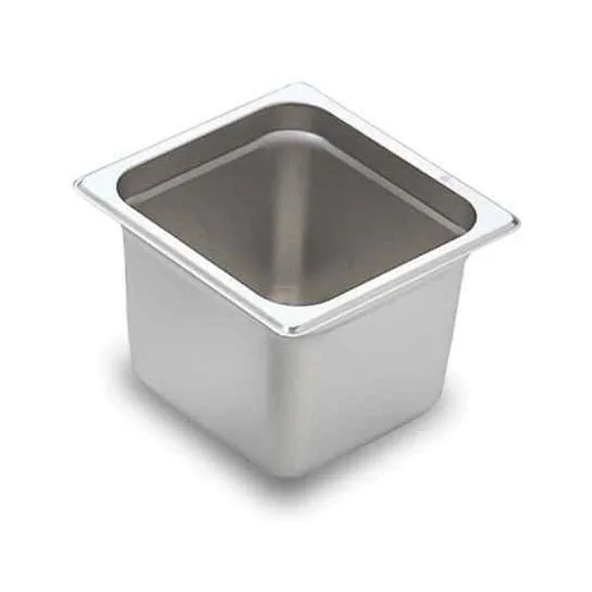 Omcan USA 80279 Stainless Steel Steam Table Pan, 1/6 Size, 6-7/8" x 6-5/16" x 6" Deep, NSF
