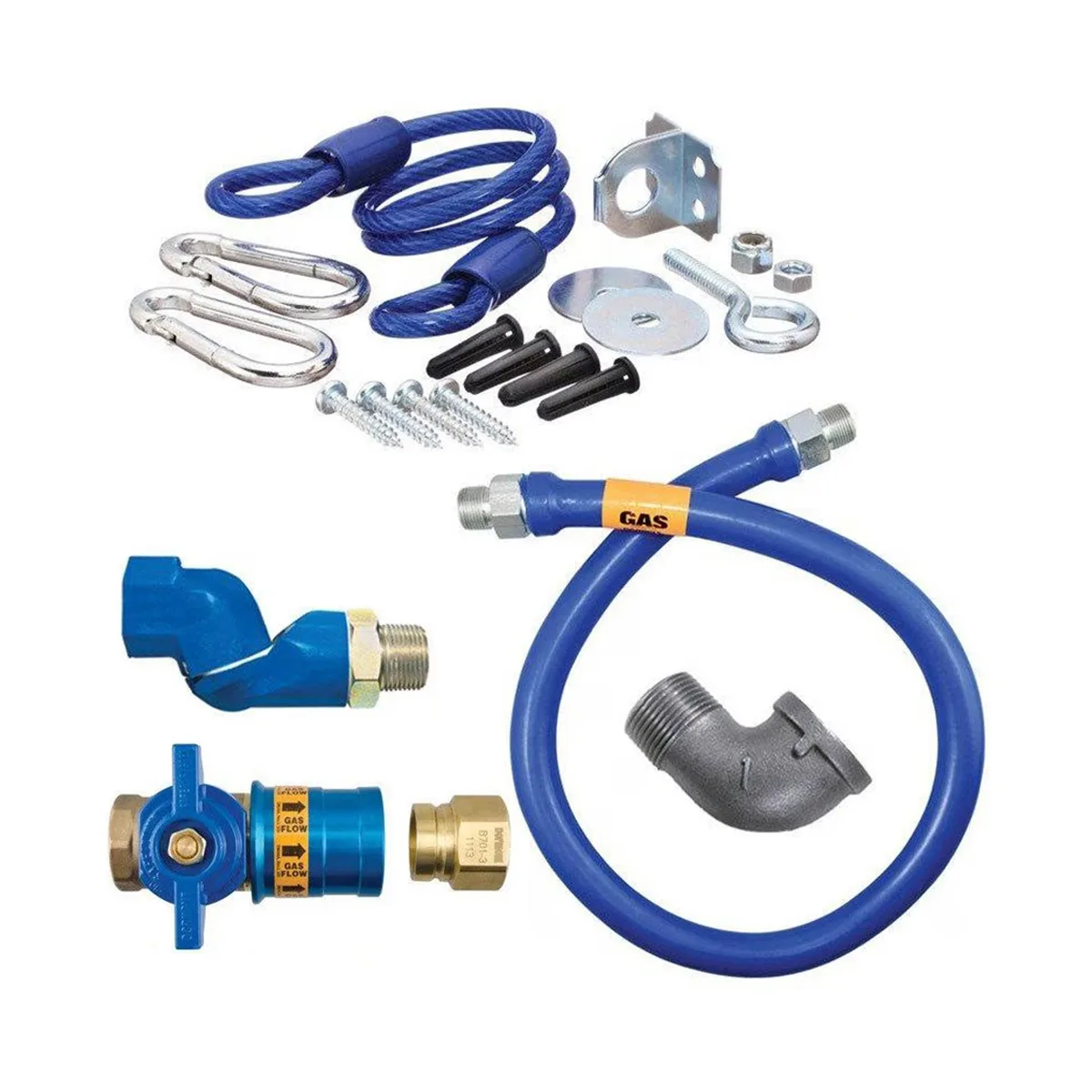 Dormont 16100KITCFS48 Safety Quik 48" Gas Connector Kit, Swivel MAX, Elbow, Restraining Cable, 1 Dia