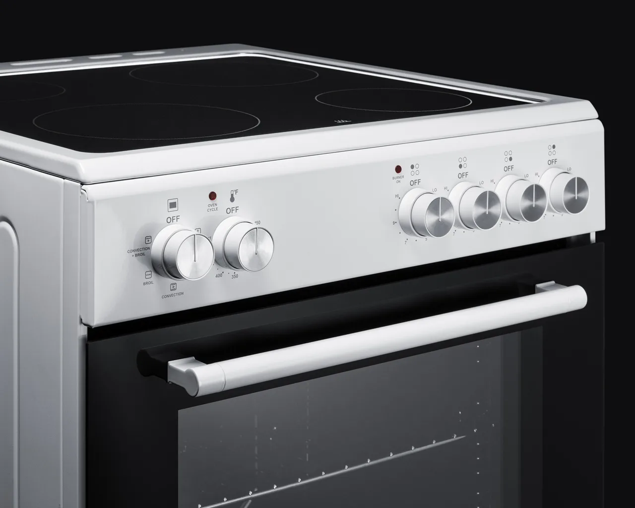 Summit REXT20W Electric Smooth-Top Range, 20"W, 1.87 Cu.Ft. Oven Capacity