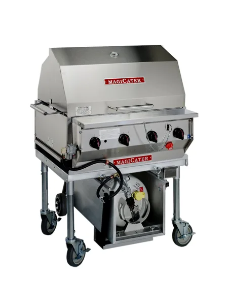 Magikitchn LPAGA-30S-LP 30" LP Gas Outdoor Grill w/ 4 Burner, Tank Caddy, Roll Dome, 80.000 BTU