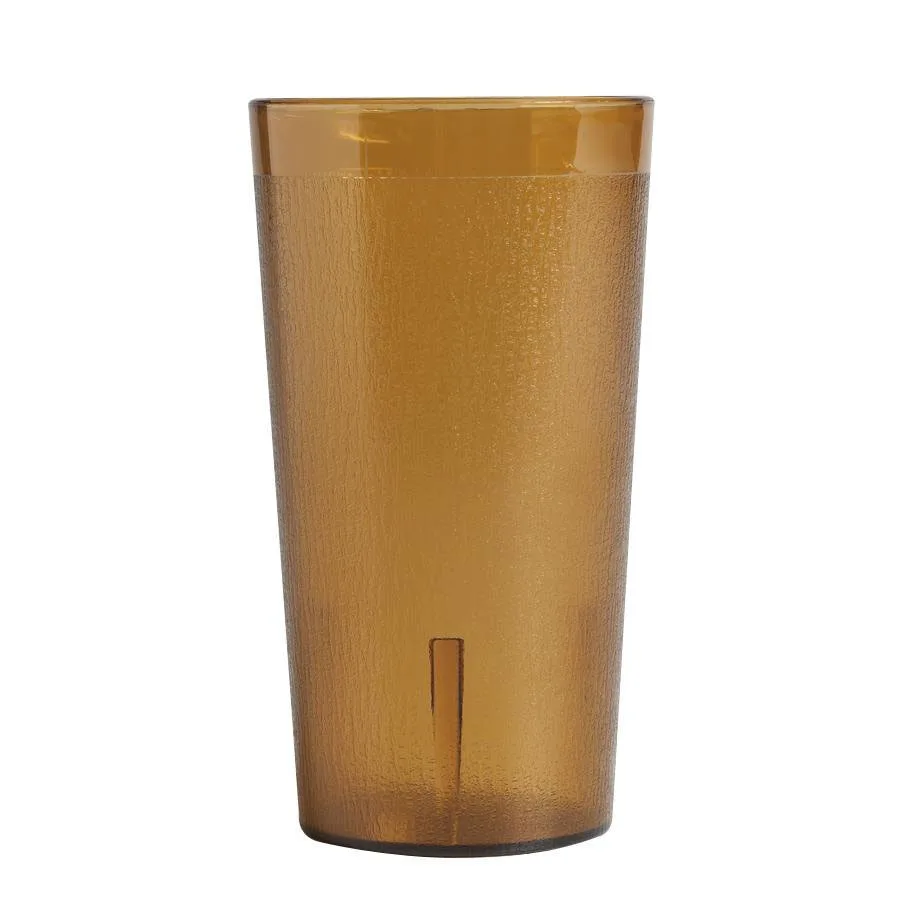 Cambro 3200P2153 - 32 oz Amber SAN Tumbler, 3‑15/16″ Top, Textured, Sani‑Rim Lip, Dishwasher Safe