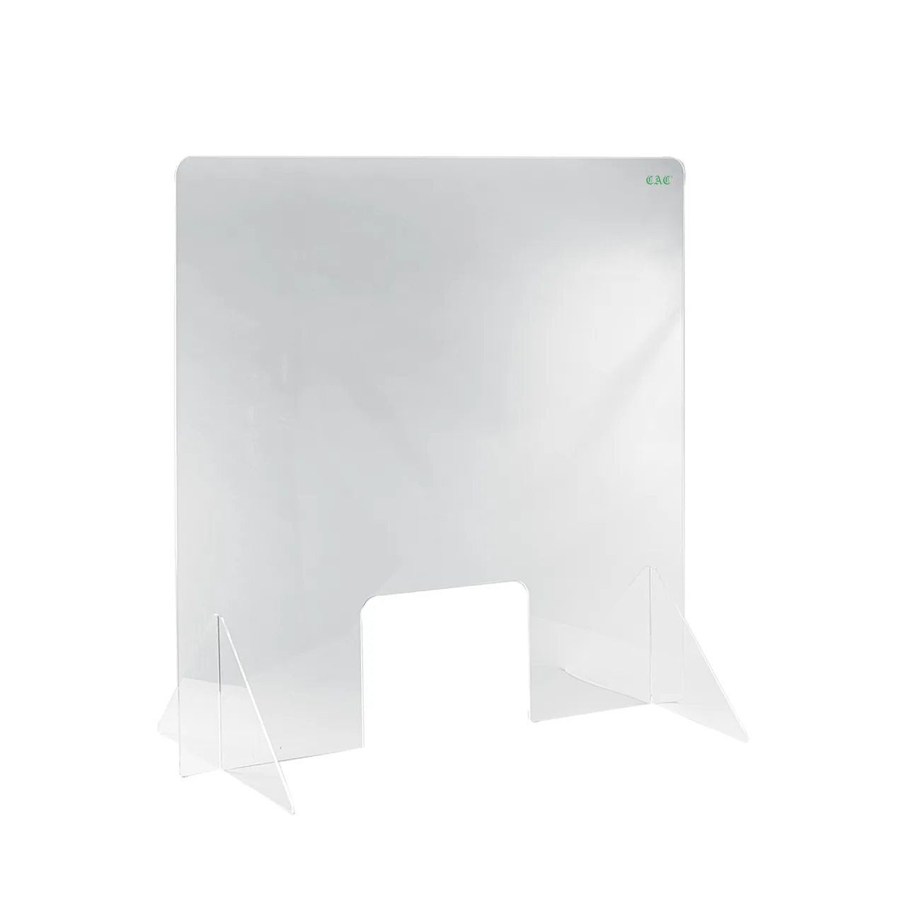 CACChina SHLD-3632 Self-Standing Shield, 36"W x 32"H Clear Acrylic with Cut-Out Window, BPA Free, Sold Per Set