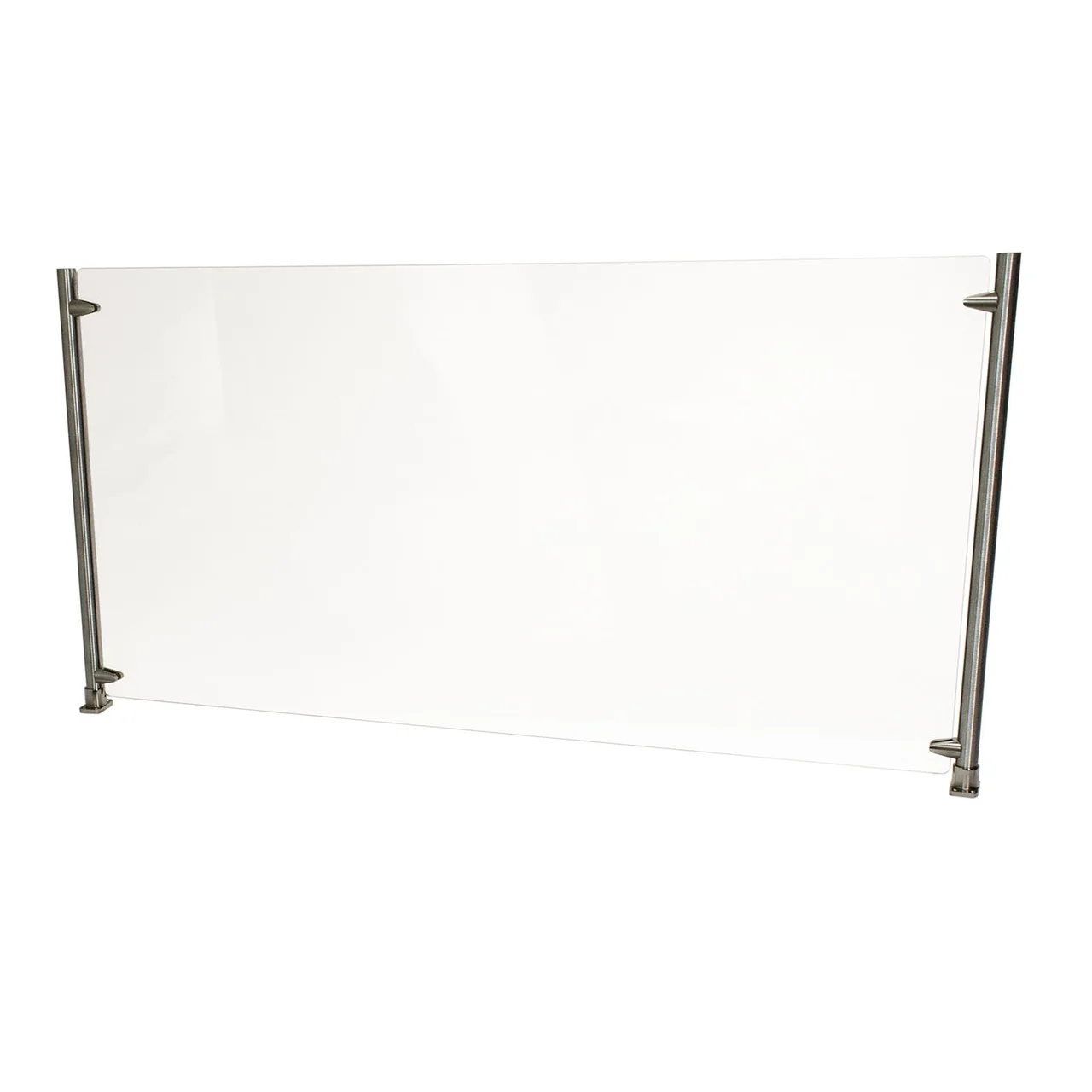 BK Resources SG-D-24 Adjustable Protective Divider Screen, 24", Tempered Glass, Stainless Steel Posts