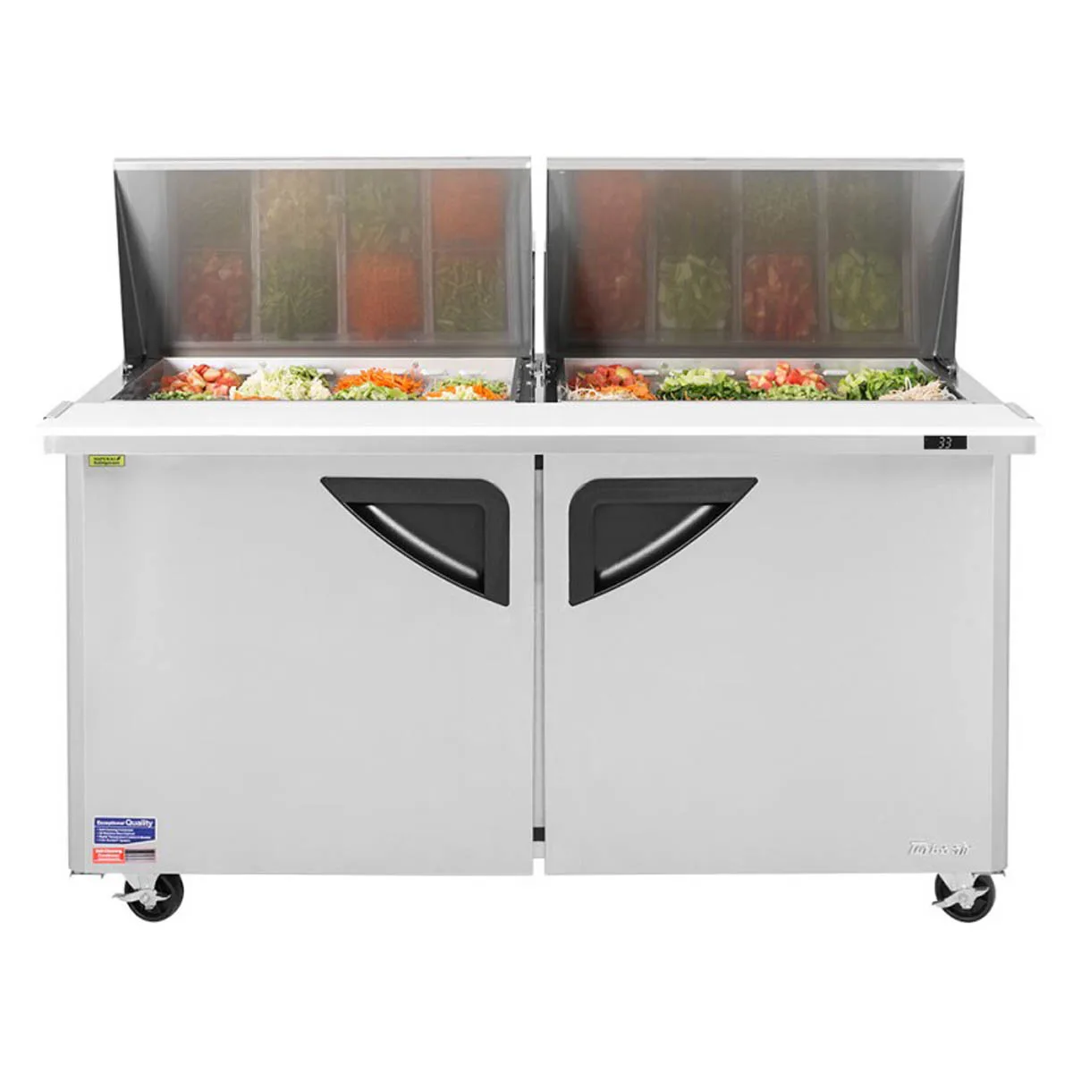 Turbo Air TST-60SD-24-N 60" Mega Top Sandwich/Salad Prep Table w/ 2 Doors, 24 Pans