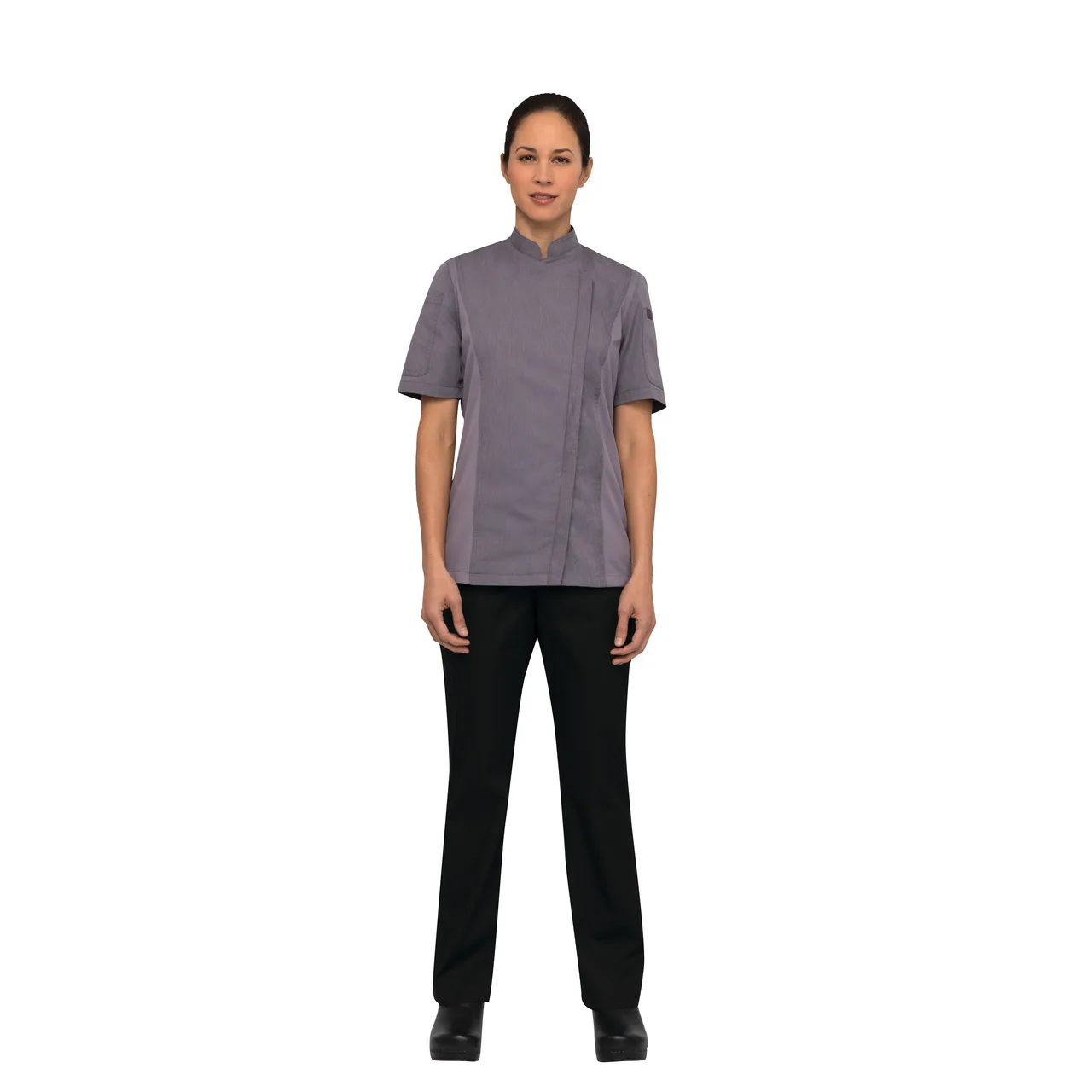 Chef Works BCWSZ006-PUR-XL Women'S Springfield Chef Coat, Short Sleeves, Purple, XL, Cotton/Poly Twill - 1/Box