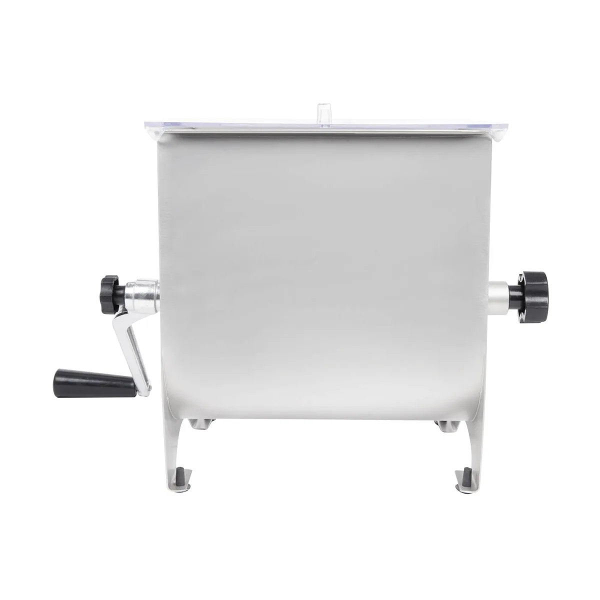 Hamilton Beach 36-1901-W Weston Manual Meat Mixer, 20 lb Capacity, Stainless Steel, 14.25" Width, Removable Paddles, Clear Plastic Cover