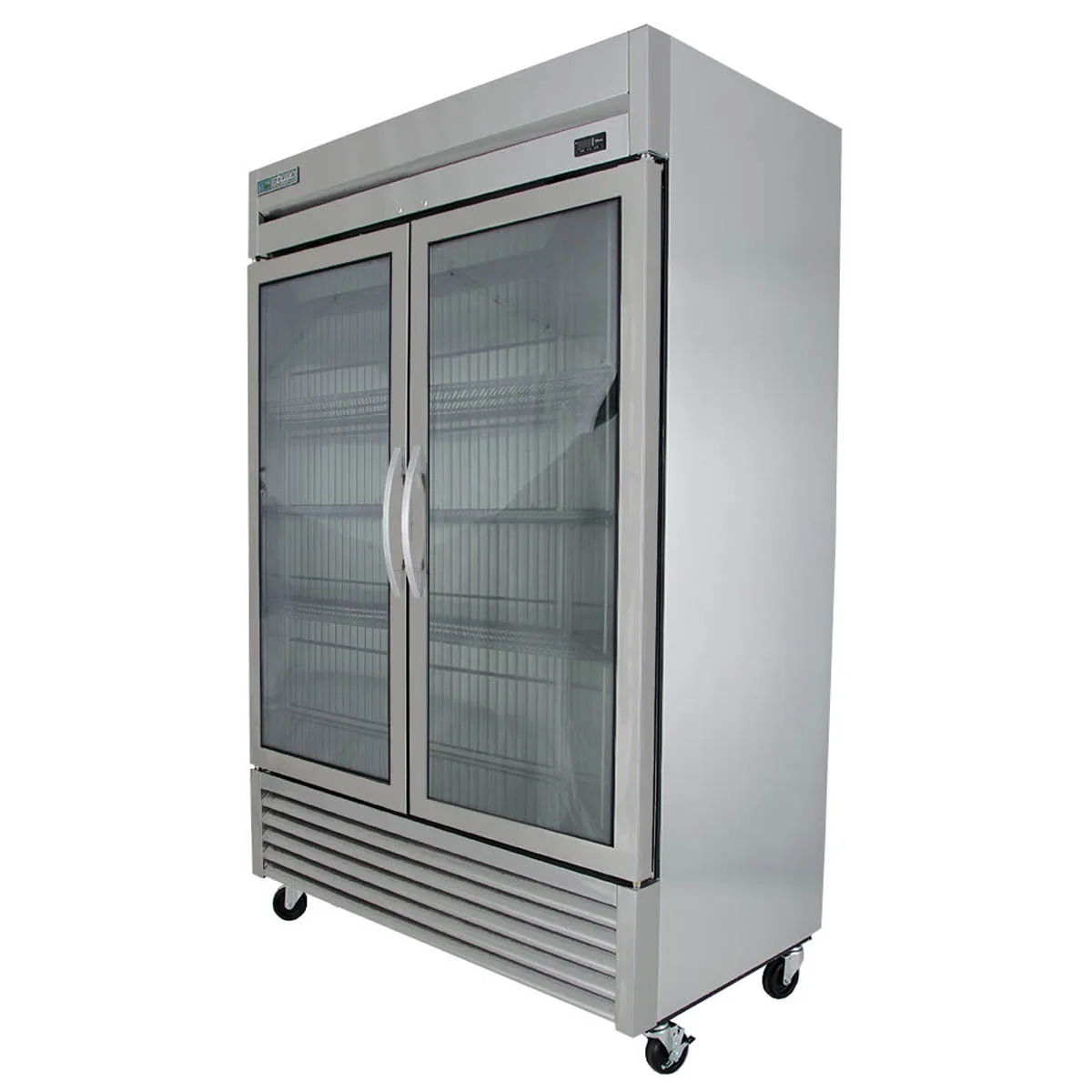 True T-49FG-HC~FGD01 54" 2-Glass Door Reach-In Freezer, Bottom Mounted, 49 cu. ft., Stainless Steel Front, Aluminum Sides