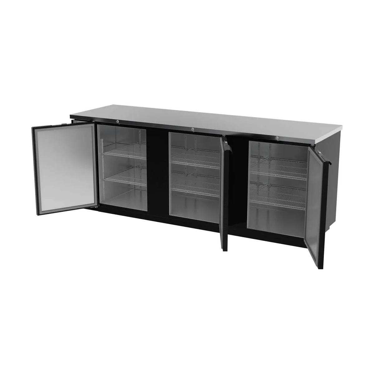 Beverage Air BB94HC-1-B 95" Three Section Back Bar Cooler with Solid Door, 37.82 cu. ft.