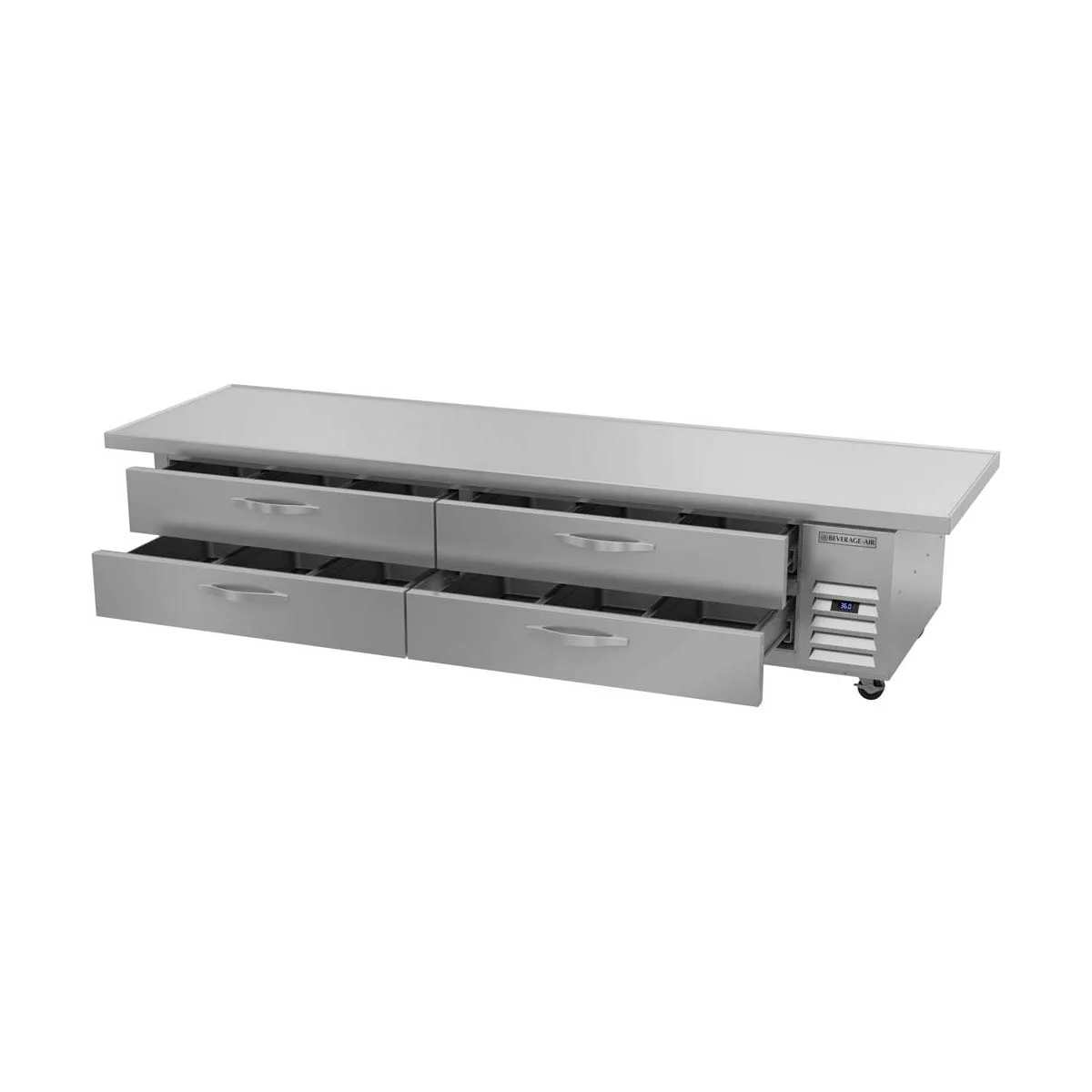 Beverage-Air WTRCS96HC-108 108" 4 Drawers Refrigerated Chef Base w/ Marine Edge, 20 cu. ft.