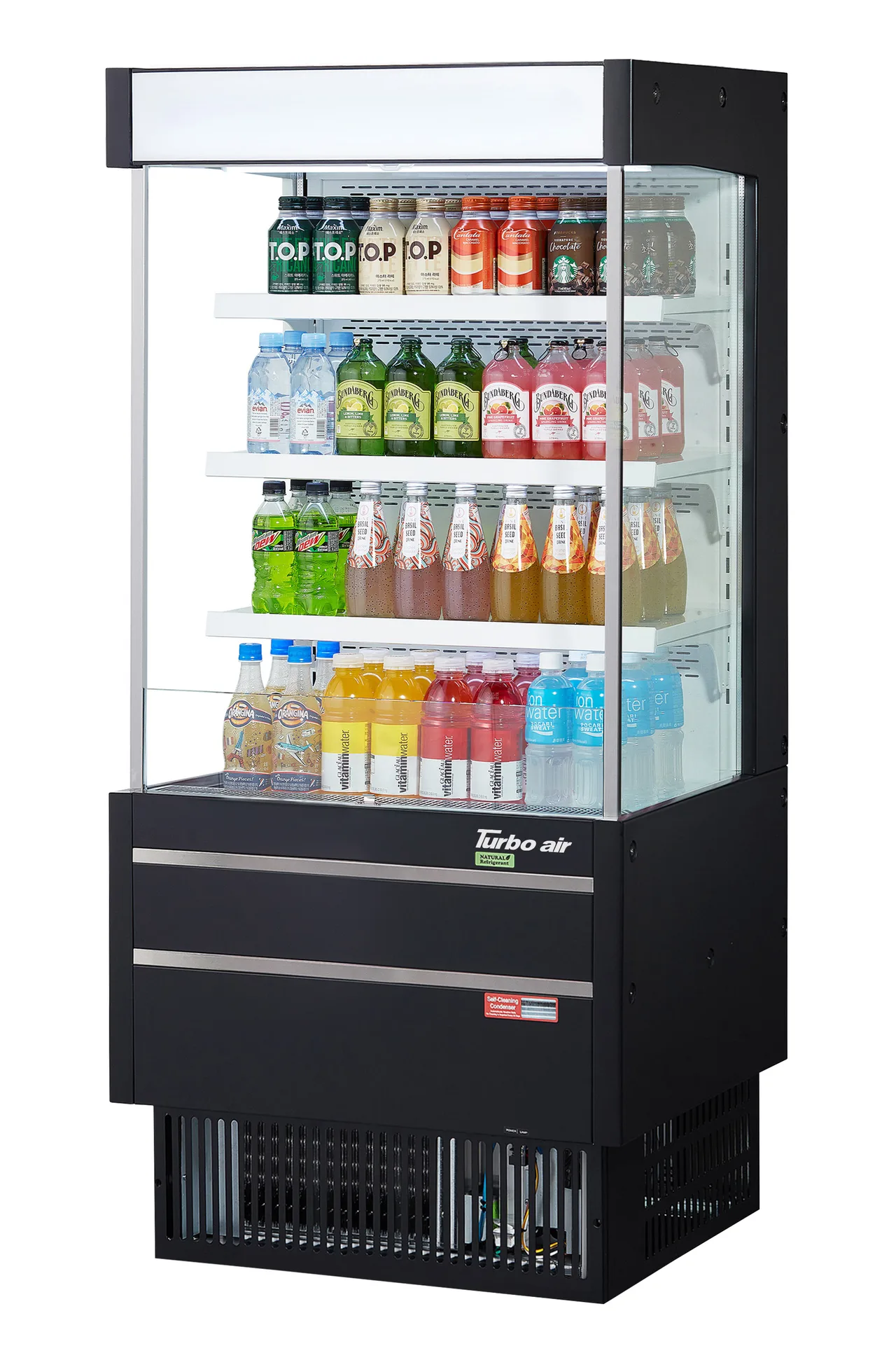 Turbo Air TOM-25MSEW(B)-N 28" Vertical Open Air Merchandiser, Self-Contained, 3 Shelves, 7 cu. ft.