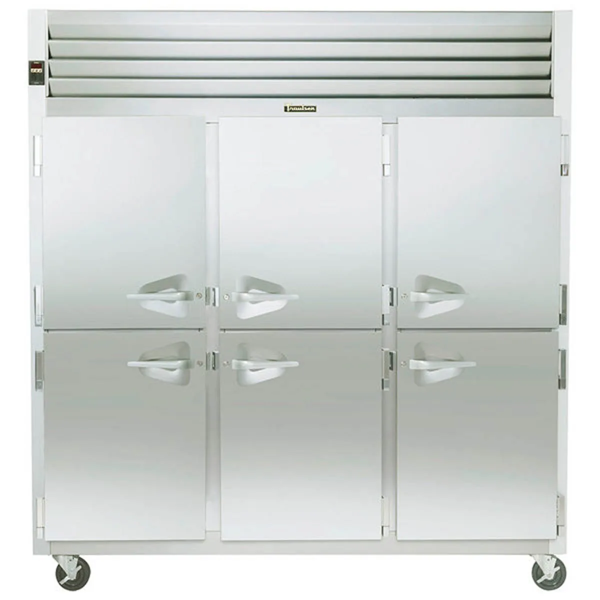 Traulsen G30000 76" 3-Section Reach-In Refrigerator w/ 6 Solid Half-Doors (hinged left/right/right), 69 cu. ft.