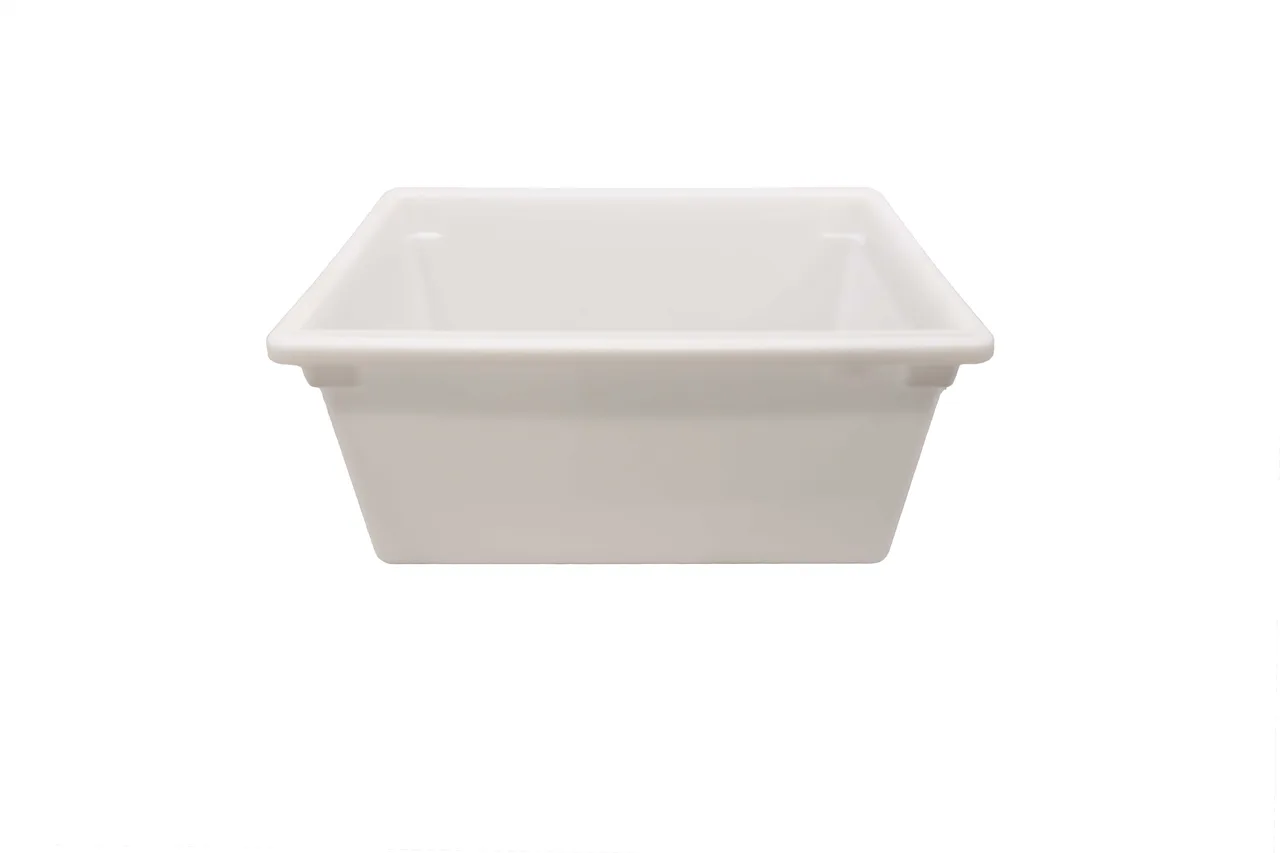 Omcan USA 85131 Food Storage Container, 18" x 26" x 12" Stackable Box, Polypropylene, White, NSF