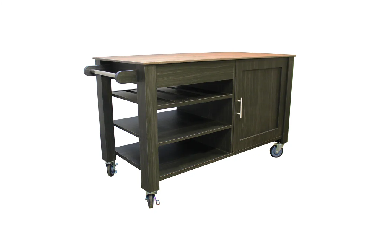Spring USA ASFT6028 AireServe Mobile Frost Top Serving Cart, 60x28x36, Char Walnut Laminate, 0-30°F, 110V