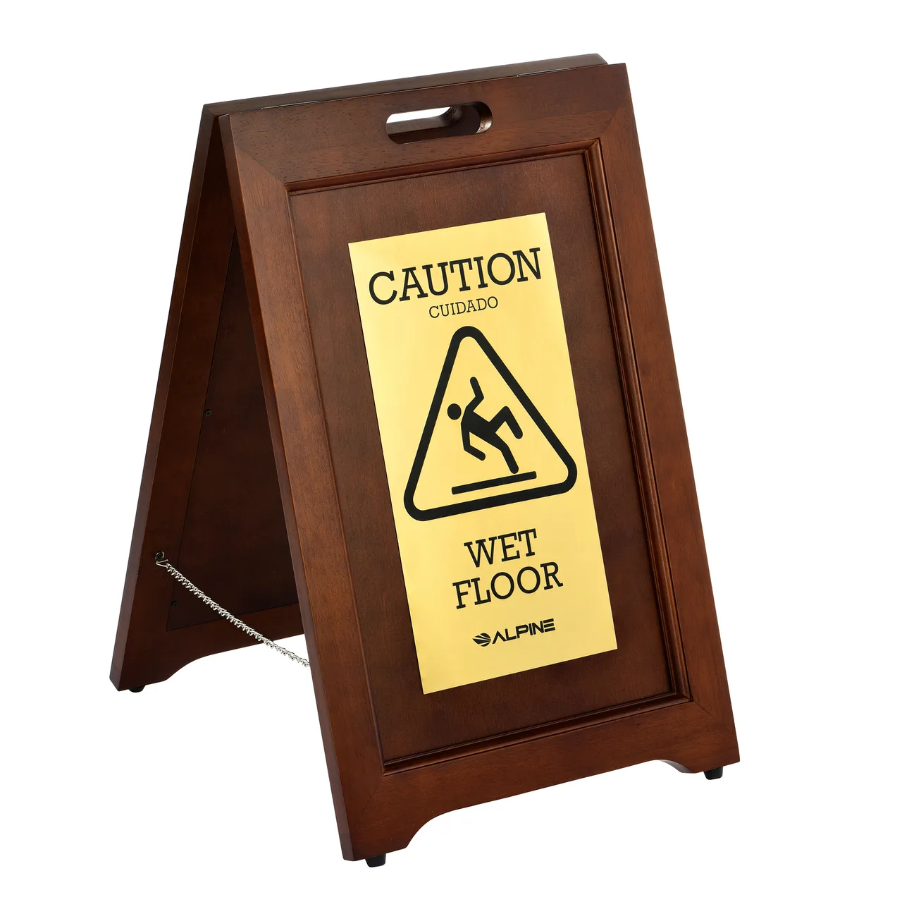 Alpine Industries ALP499-BRA Wet Floor Sign, "Caution", 2-Sided
