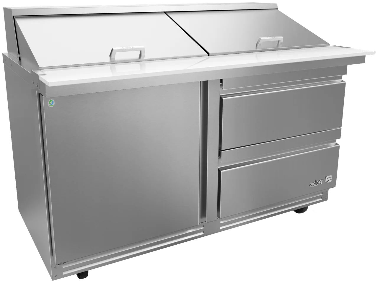 Asber APTM 60 24 D2 P 60" Mega Top Sandwich and Salad Prep Table w/ 2 Drawers & 1 Door, 24 Pans