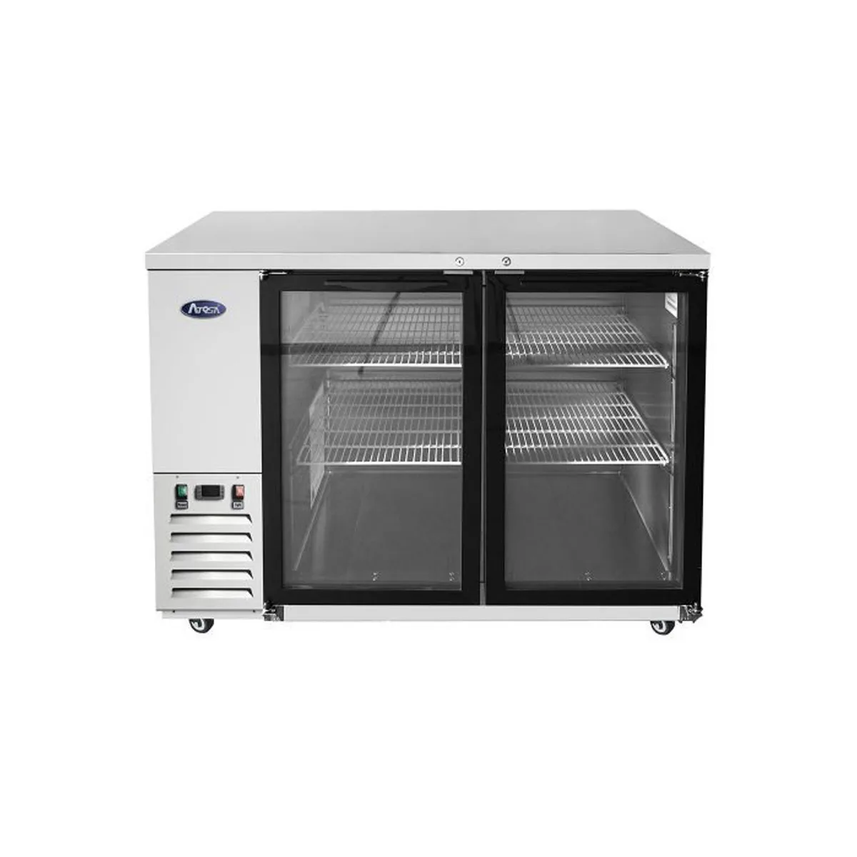 Atosa USA MBB59GGR 57" Two Section Back Bar Cooler with Glass Door, 17.3 cu. ft.