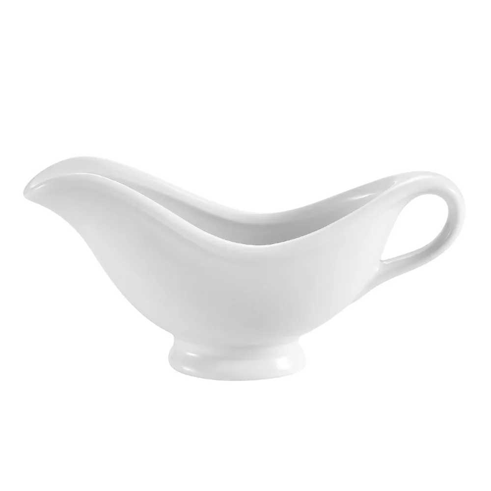 CAC China SBT-5 - 5‑Ounce Gravy Boat, 7‑1/8" L x 2‑1/2" W x 3‑3/4" H, Dishwasher Safe - 1 Dozen
