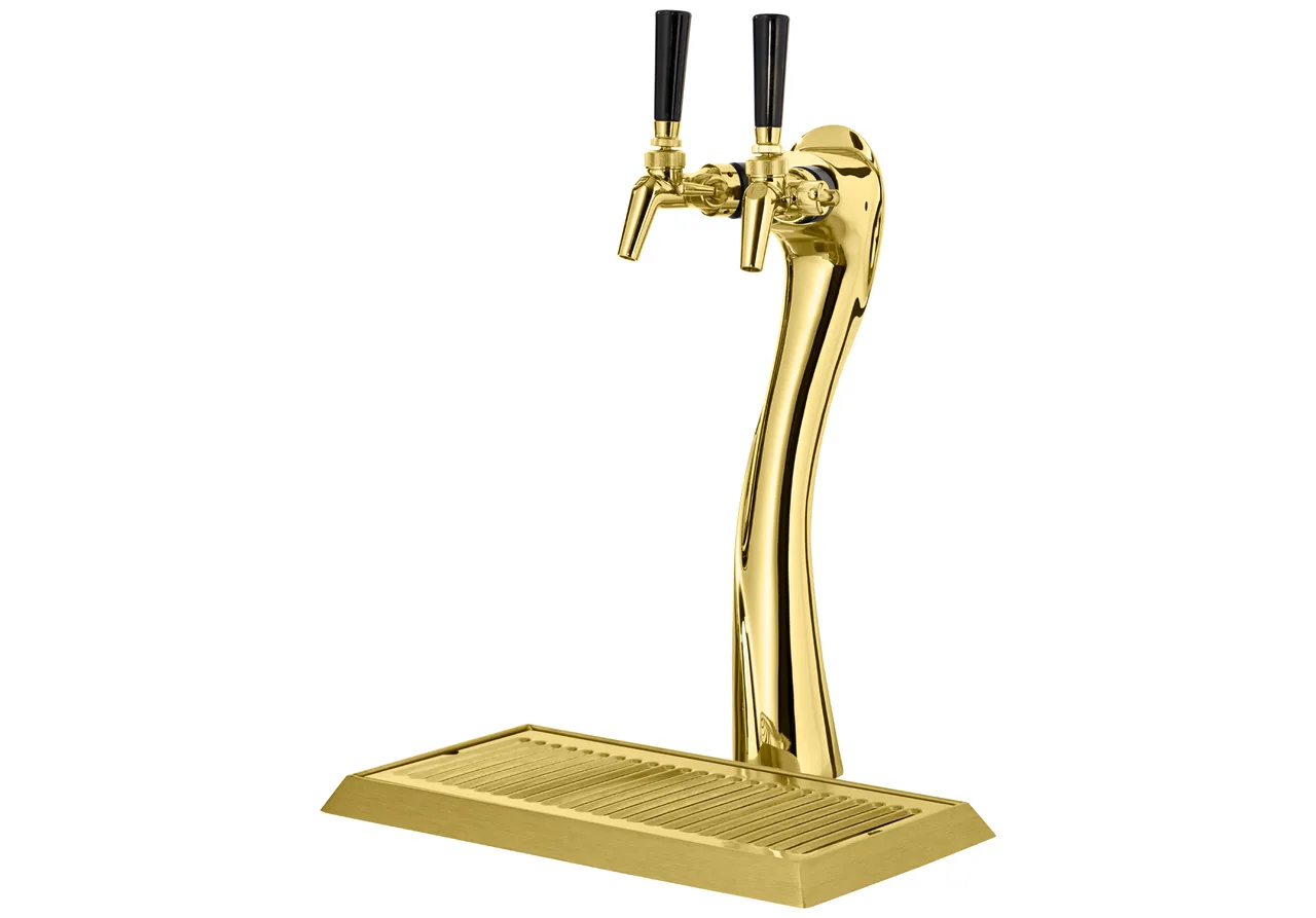 Perlick 3890GD-2B Lucky Draft Beer Dispensing Tower, 2 Faucets