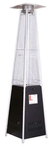 Omcan USA 47879 (PH-CN-2270-S) 89"H Propane Patio Heater, Pyramid-Style, 42,000 BTU, Stainless Steel