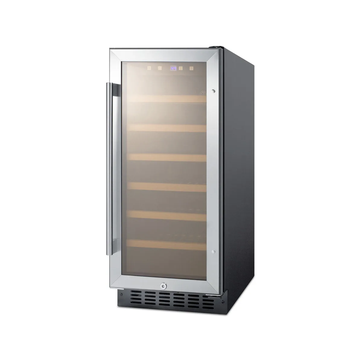 Summit SWC1535B 15" Glass Door Wine Refrigerator, Single Temperature, 33 Bottles