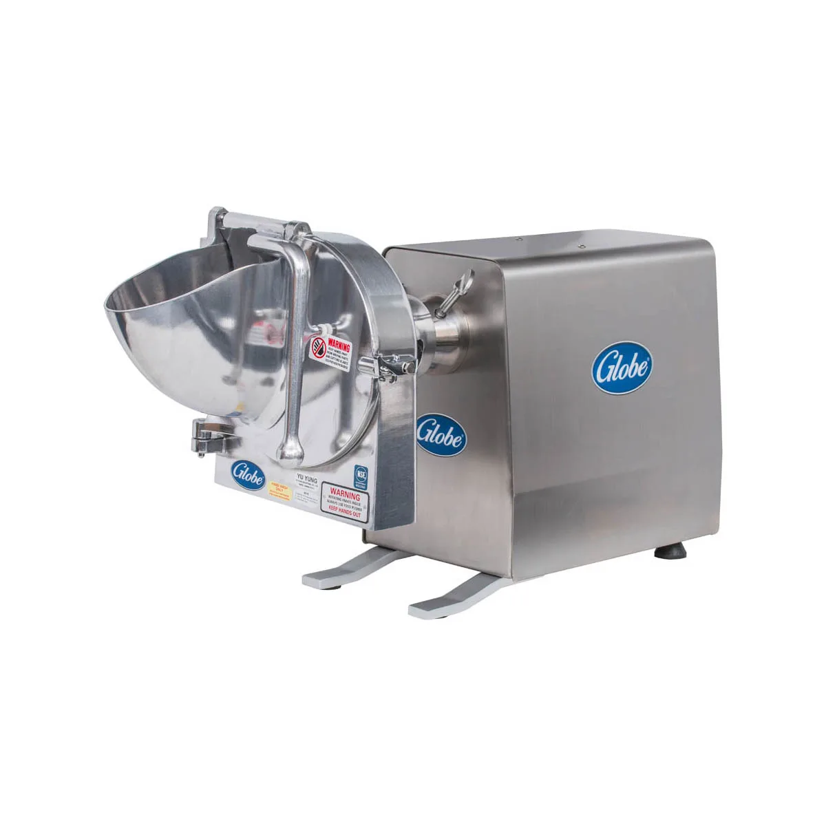 Globe GPD-H Power Drive Unit, 1 HP, 700 RPM, #12 Hub, Stainless Steel, 115V 60Hz 1-Ph, 6A, Interlock Switch