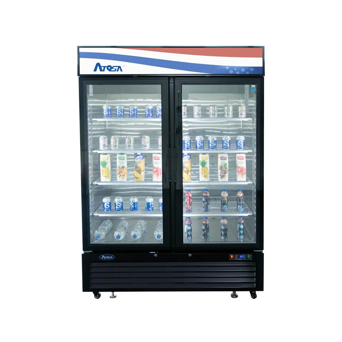 Atosa USA MCF8732GR 39" 2 Section Glass Door Freezer Merchandiser in Black, 28.5 cu. ft.