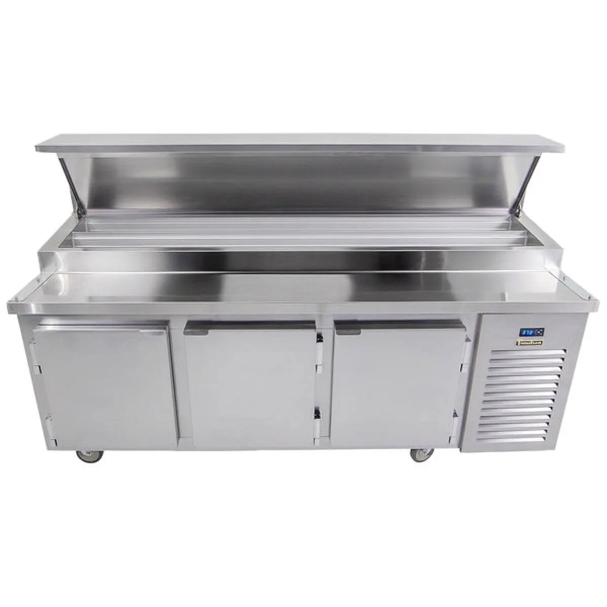 Traulsen TB091SL3S 91" 3-Section Refrigerated Pizza Prep Table w/ 3 Doors, (39) 1/6 Pans
