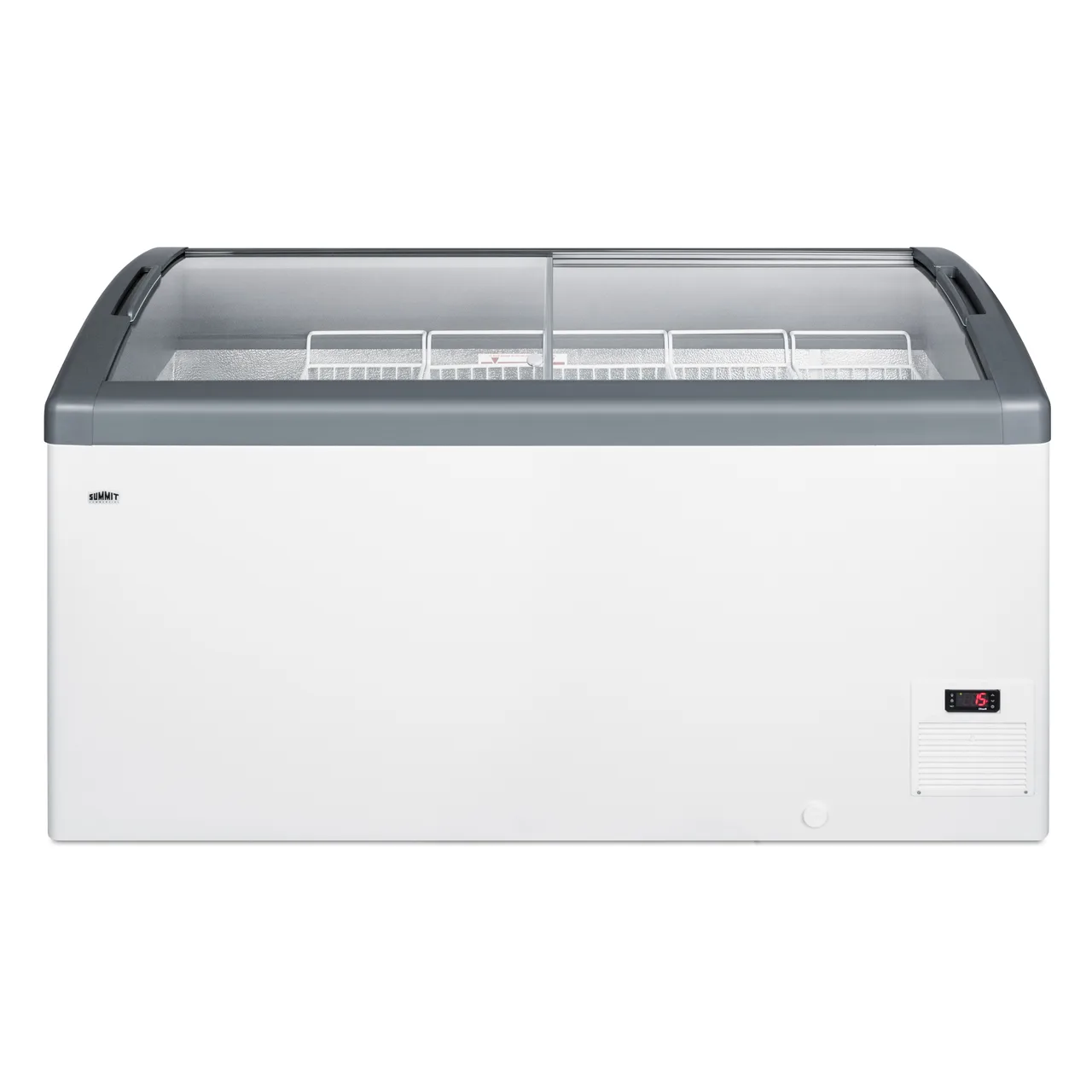 Summit FOCUS151 Ice Cream Freezer, 60" Chest, 14.8 Cu Ft, White, Sliding Glass Lids, R290, 115V UL