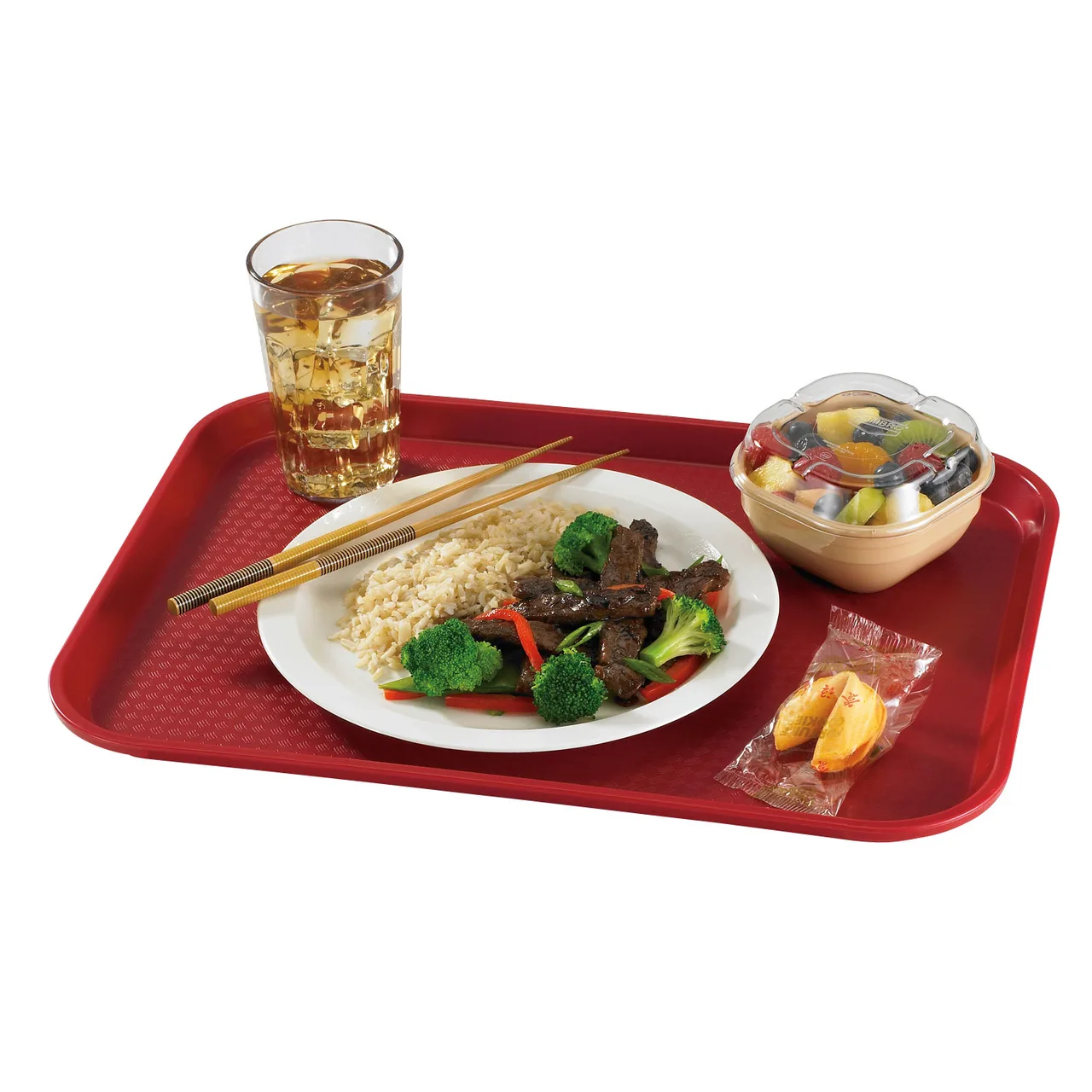 Cambro 1014FF416 Fast Food Tray – 11" x 14" Polypropylene, Cranberry Red, NSF, Dishwasher Safe