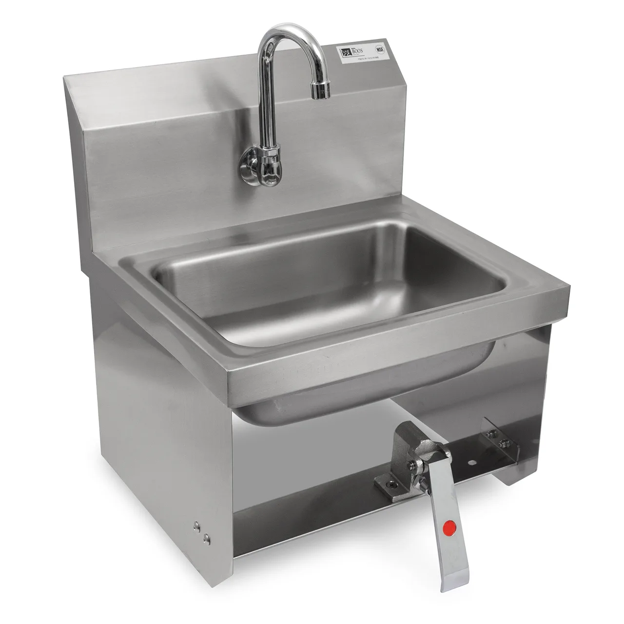 John Boos PBHS-W-1410-KV1MB 17" Wall Mounted Hand Sink with Hands Free Faucet & Single Knee Valve