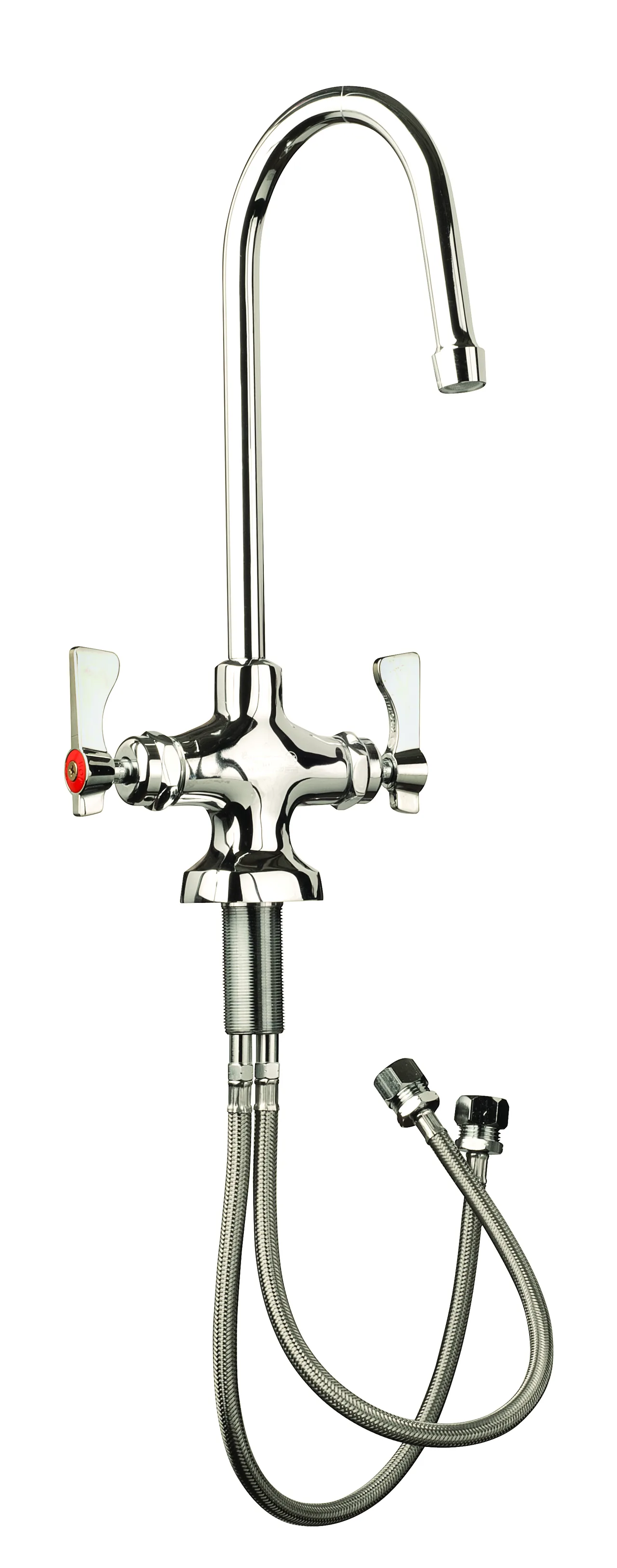 Krowne 16-450L Single Inlet Deck Mount Lavatory Faucet w/ 8" Rigid Gooseneck Spout