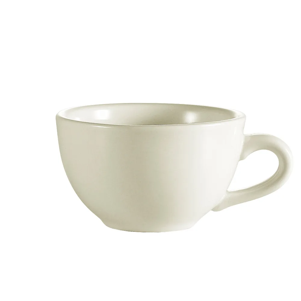 CAC China NRC-1 - 7 oz 3‑3/4" Dia x 2‑1/2" Stoneware Coffee Cup, White, Dishwasher Safe - 1 Dozen