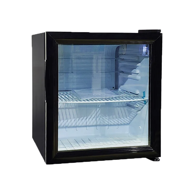Omcan USA 44496 17" Refrigerator, 1.8 cu ft Black Swing Glass Door, Cooling 32‑50°F, 80W 110V R600a