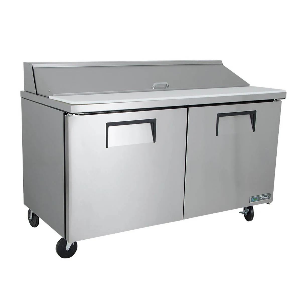 True TSSU-60-16-HC 60" Two Section Sandwich / Salad Prep Table w/ 2 Doors, 16 Pans