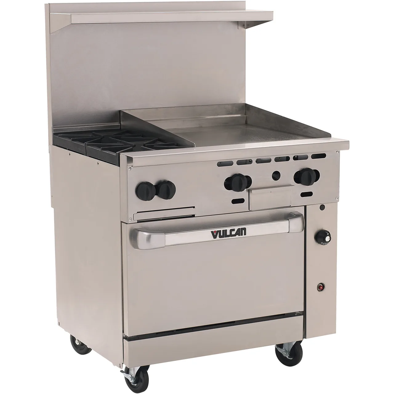 Vulcan 36C-2B24G 36" Gas Restaurant Range w/ (2) Open Burners, 24" Griddle Right, (1) Convection Oven, 135.000 BTU