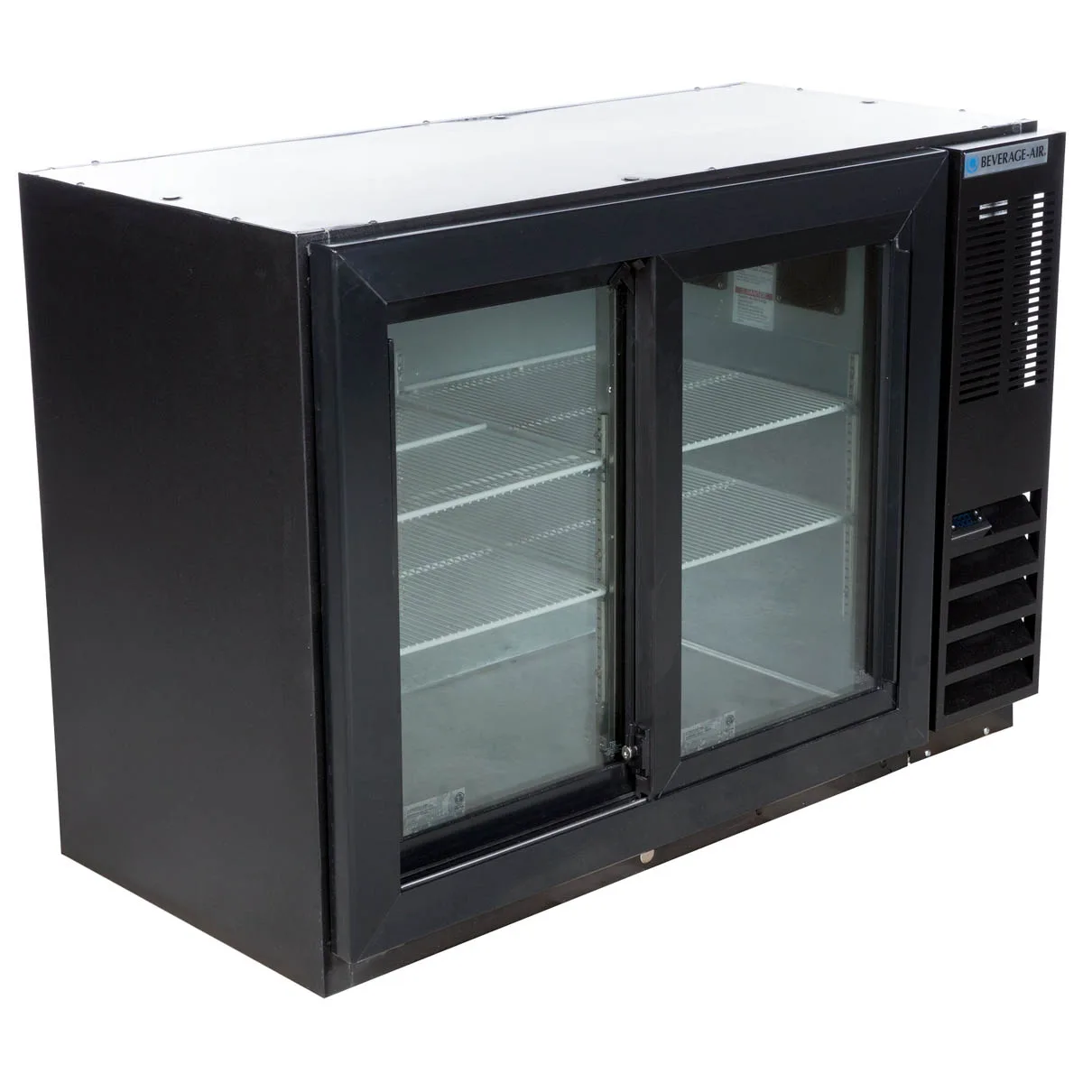 Beverage Air BB48HC-1-GS-B 48" 2 Section Black Back Bar Cooler with Glass Door